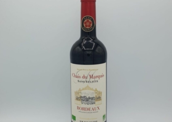 Vin rouge AOP Bordeaux chais du marquis, sans sulfite par carton de 6